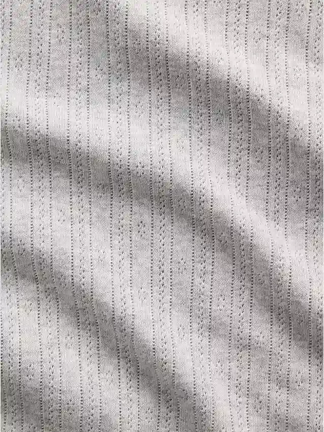T-shirt à col rond en pointelle