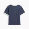 T-shirt à col rond et bordures contrastées pour enfant, imprimé « New York »