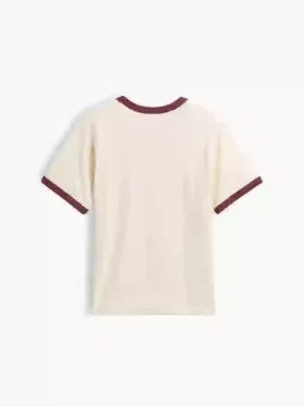T-shirt à col rond et bordures contrastées pour enfant, imprimé « New York »