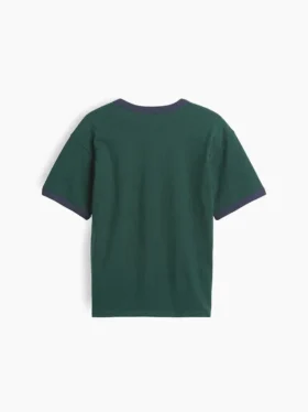 T-shirt à col rond et bordures contrastées pour enfant, imprimé « New York »