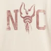T-shirt à col rond et bordures contrastées pour enfant, imprimé « New York »