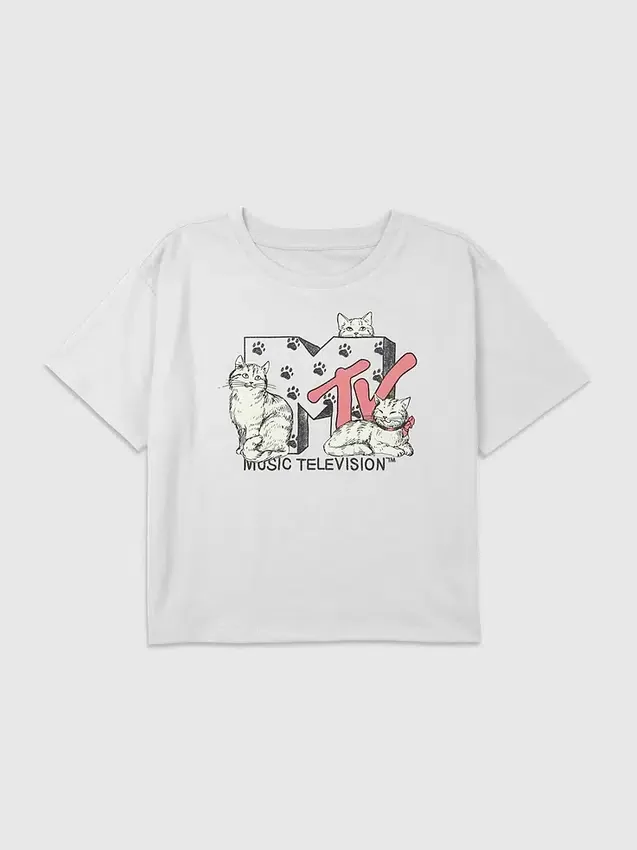 T-shirt court et ample pour enfant avec motif « MTV Cats »