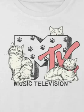 T-shirt court et ample pour enfant avec motif « MTV Cats »