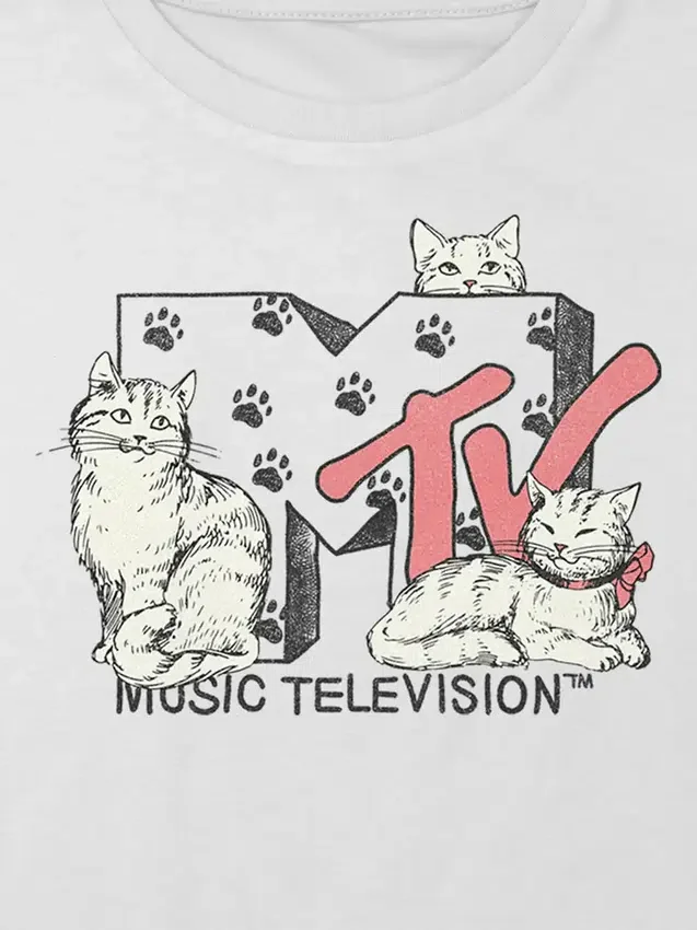 T-shirt court et ample pour enfant avec motif « MTV Cats »