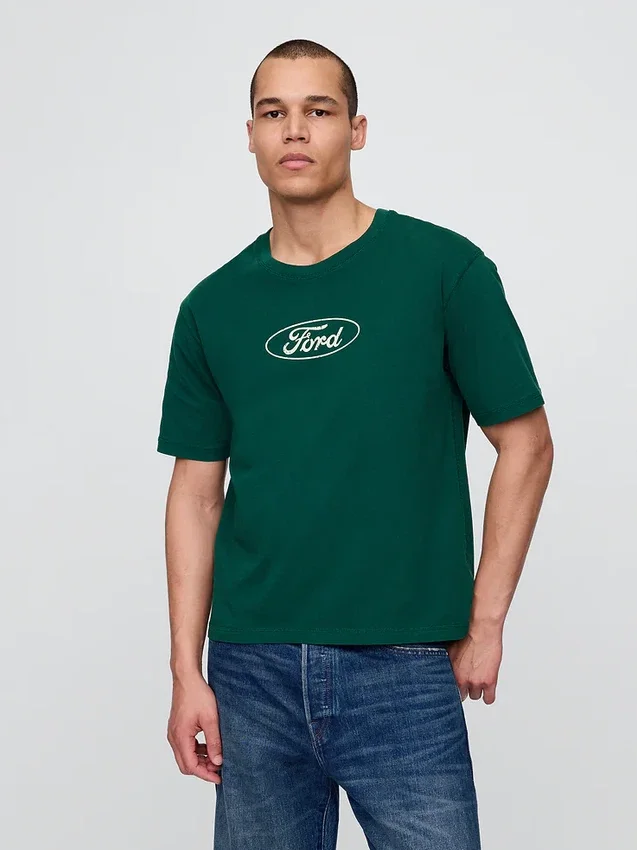 T-shirt court épais avec imprimé Ford