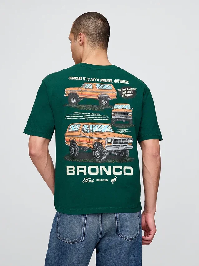 T-shirt court épais avec imprimé Ford