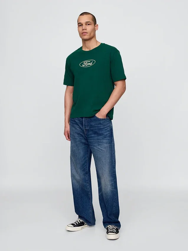 T-shirt court épais avec imprimé Ford