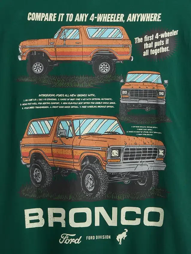 T-shirt court épais avec imprimé Ford