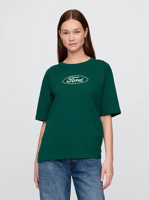 T-shirt court épais avec imprimé Ford