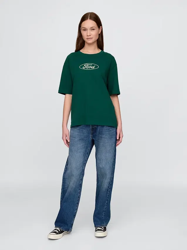 T-shirt court épais avec imprimé Ford