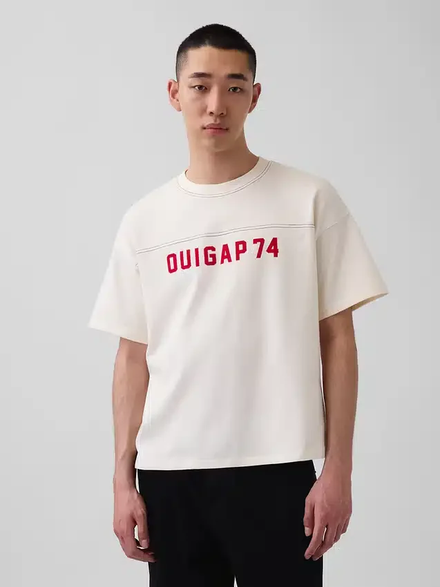 T-shirt court épais à logo Ouigap