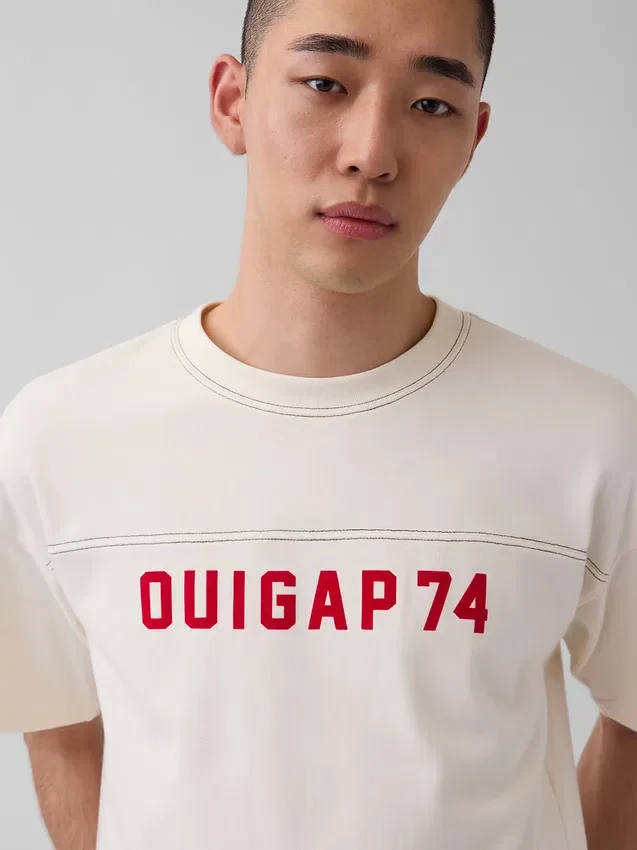 T-shirt court épais à logo Ouigap