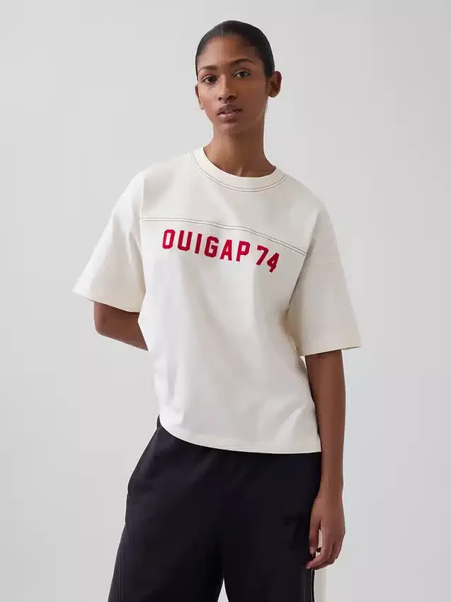 T-shirt court épais à logo Ouigap