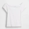 T-shirt court à épaules dénudées en jersey à mailles serrées