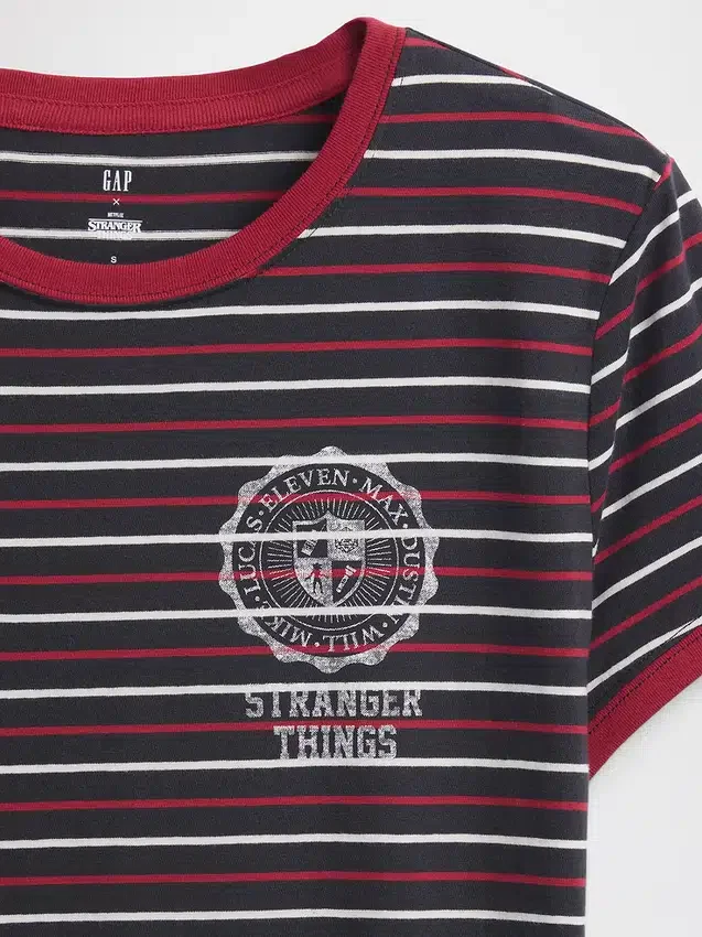 T-shirt court « Stranger Things » en coton bio Vintagesoft