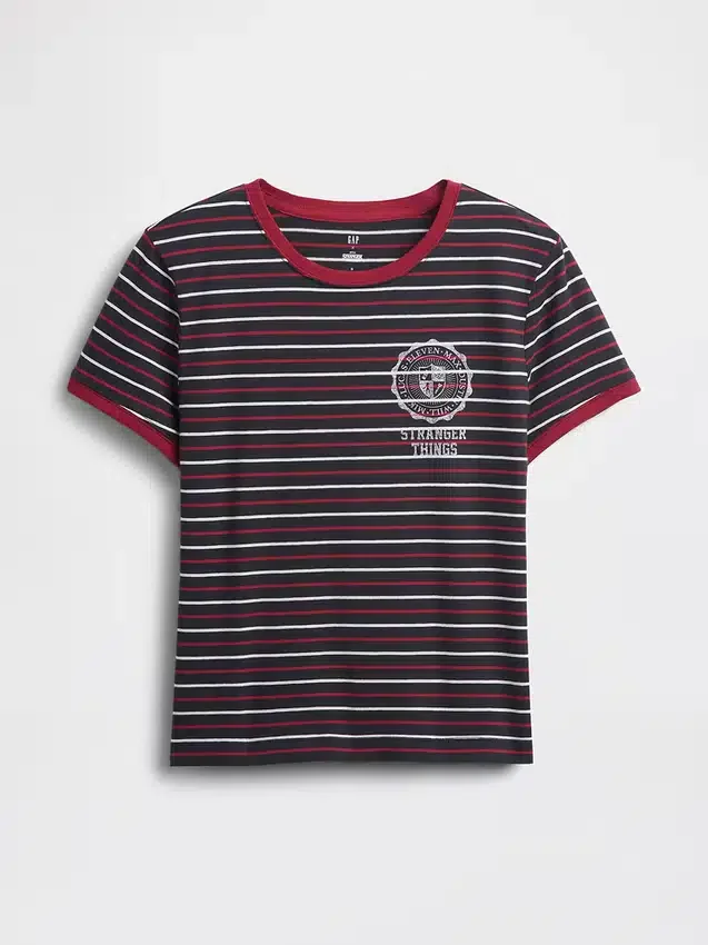 T-shirt court « Stranger Things » en coton bio Vintagesoft