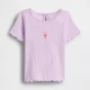 T-shirt à côtes brodé « Glace » pour Bébé & Enfant