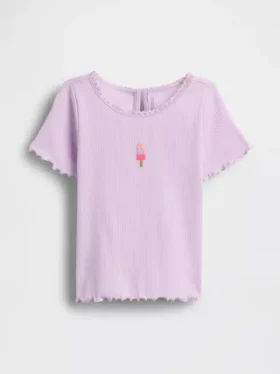 T-shirt à côtes brodé « Glace » pour Bébé & Enfant