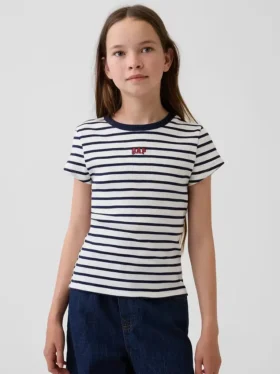 T-shirt à côtes brodé pour enfant