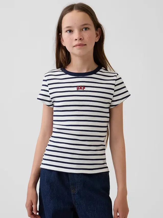 T-shirt à côtes brodé pour enfant