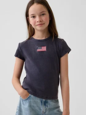 T-shirt à côtes brodé pour enfant
