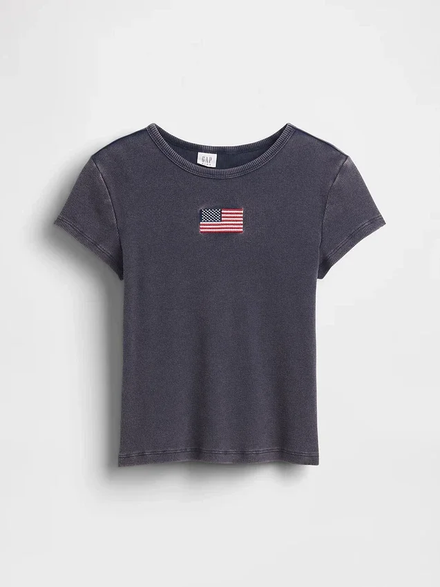 T-shirt à côtes brodé pour enfant