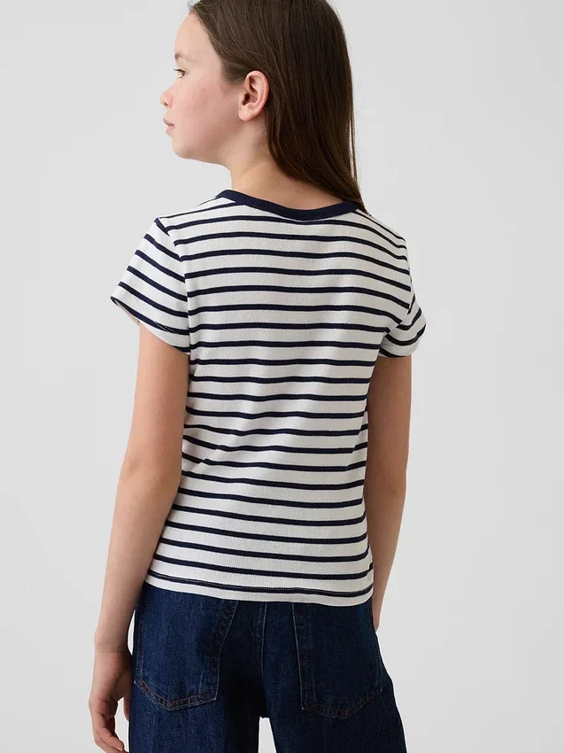T-shirt à côtes brodé pour enfant