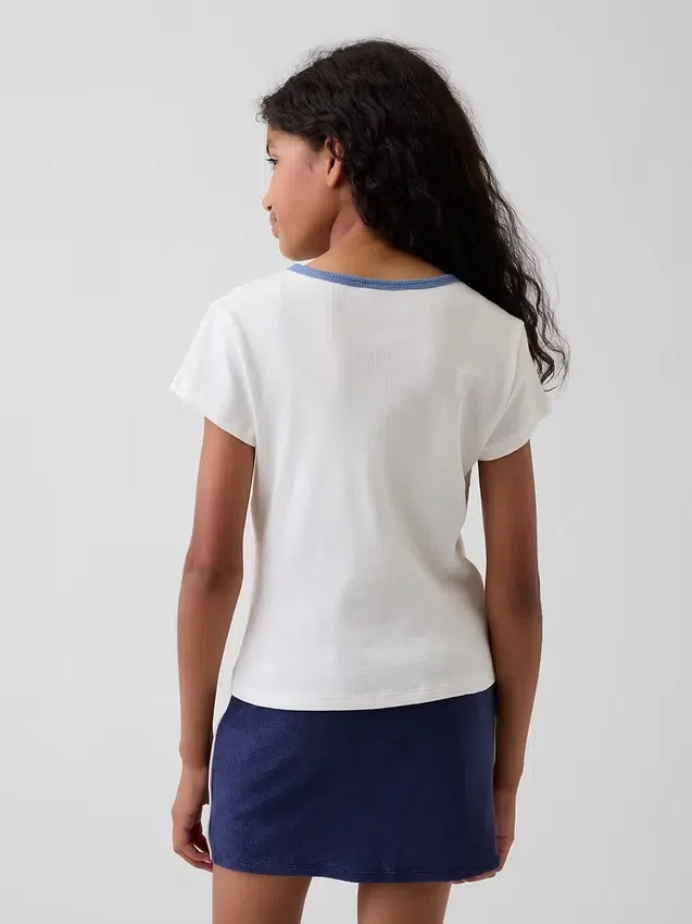 T-shirt à côtes brodé pour enfant