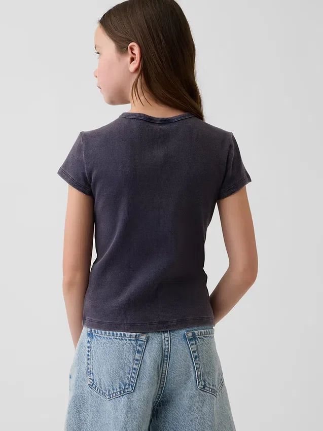 T-shirt à côtes brodé pour enfant