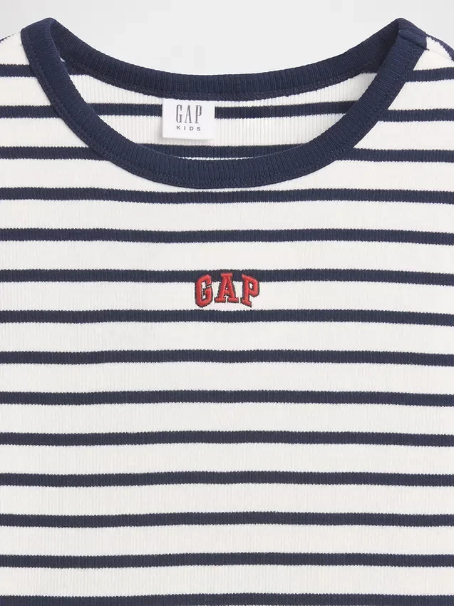 T-shirt à côtes brodé pour enfant