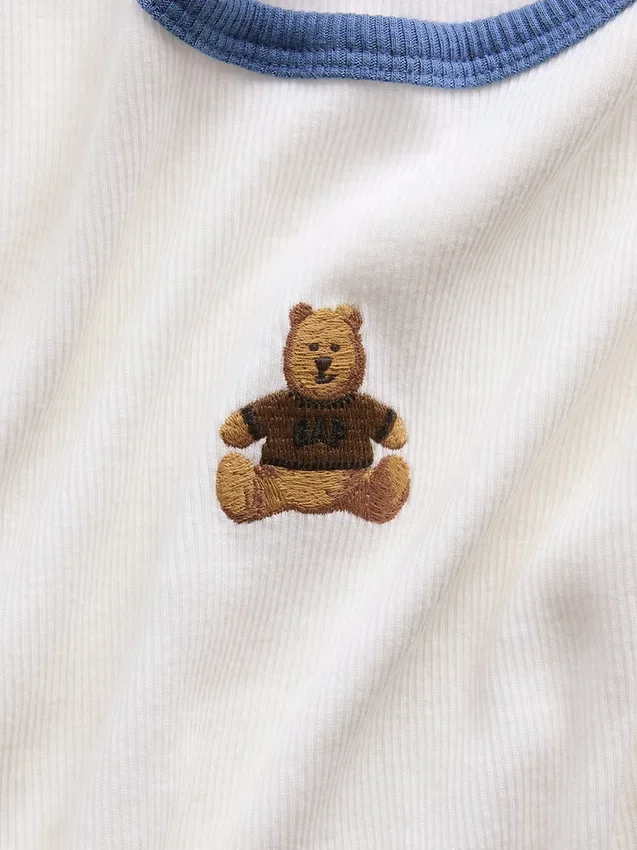 T-shirt à côtes brodé pour enfant