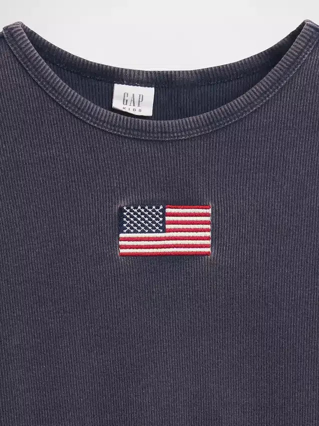 T-shirt à côtes brodé pour enfant