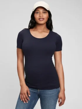 T-shirt de maternité moderne à col rond