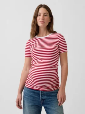 T-shirt de maternité moderne à col rond