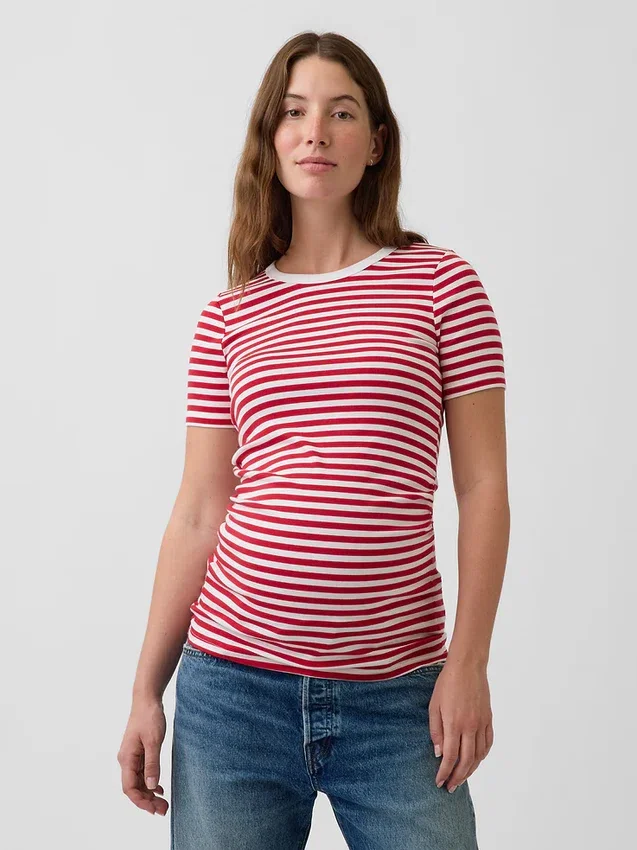 T-shirt de maternité moderne à col rond