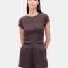 T-shirt de pyjama en maille gaufrée