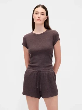 T-shirt de pyjama en maille gaufrée