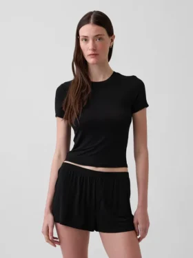 T-shirt de pyjama en modal côtelé ultra-doux