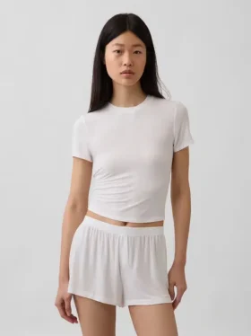 T-shirt de pyjama en modal côtelé ultra-doux