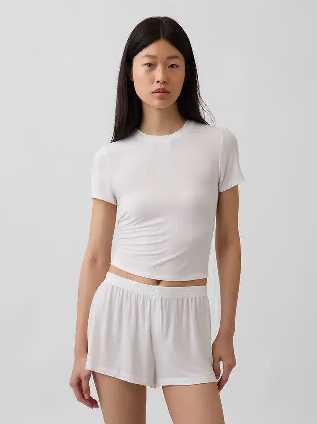 T-shirt de pyjama en modal côtelé ultra-doux