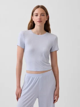 T-shirt de pyjama en modal côtelé ultra-doux