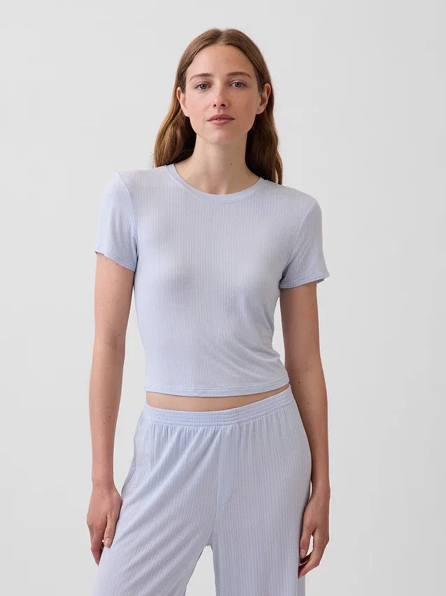 T-shirt de pyjama en modal côtelé ultra-doux