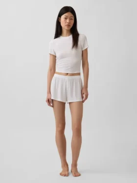 T-shirt de pyjama en modal côtelé ultra-doux