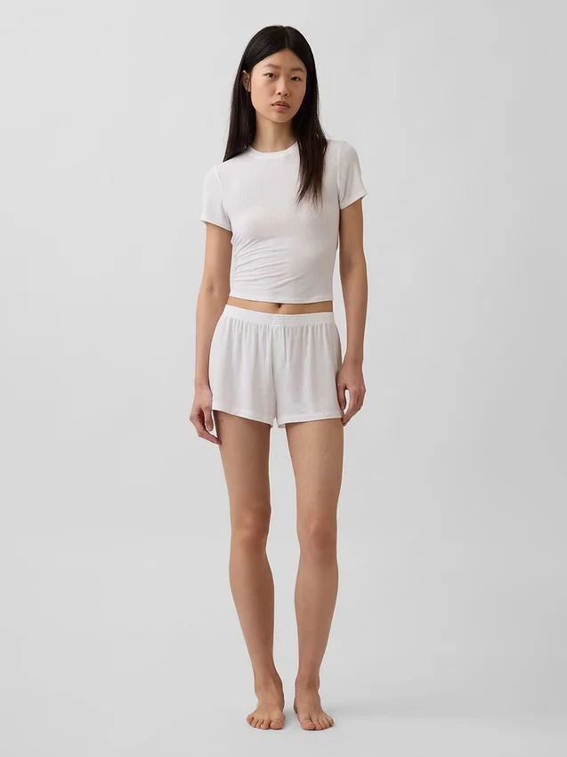 T-shirt de pyjama en modal côtelé ultra-doux