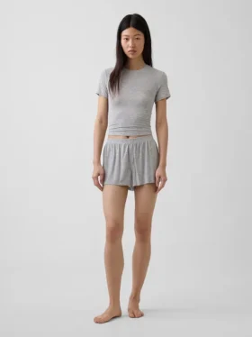 T-shirt de pyjama en modal côtelé ultra-doux
