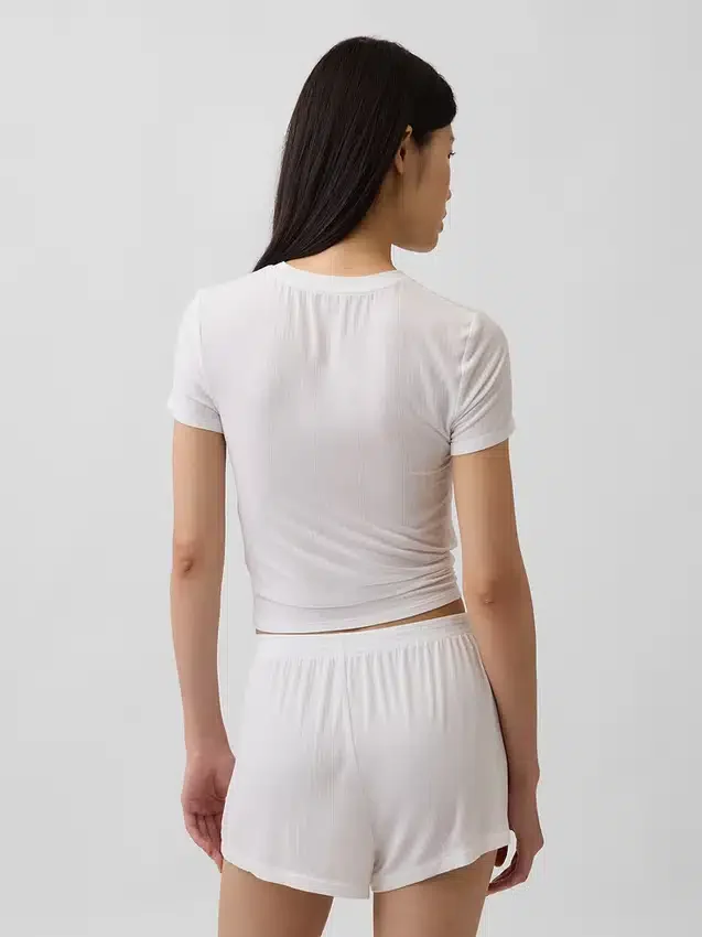 T-shirt de pyjama en modal côtelé ultra-doux