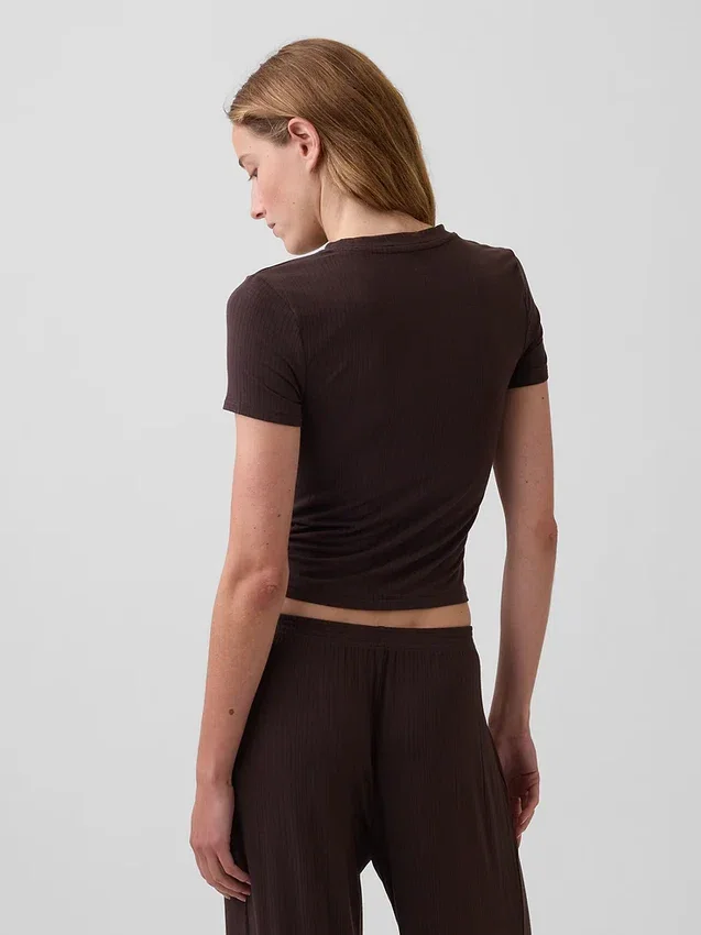 T-shirt de pyjama en modal côtelé ultra-doux