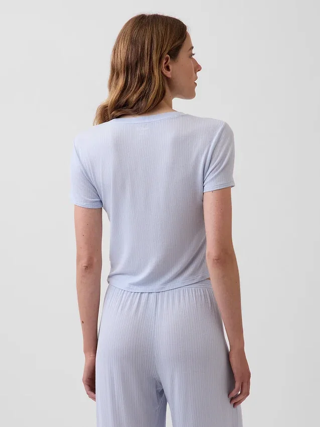 T-shirt de pyjama en modal côtelé ultra-doux
