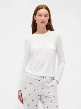 T-shirt de pyjama en modal ultra-doux avec poche