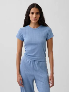 T-shirt de pyjama en pointelle